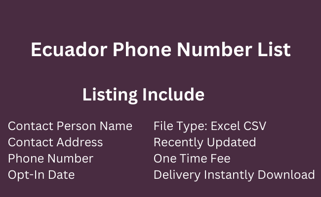 Ecuador Phone Number List