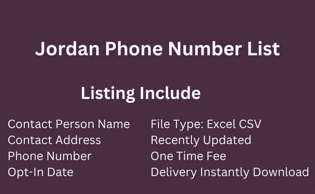 Jordan Phone Number List