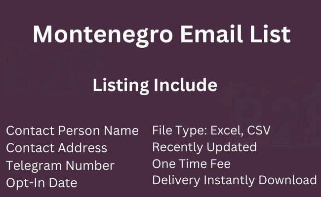 Montenegro Email List
