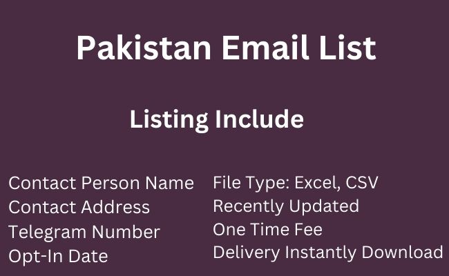 Pakistan Email List