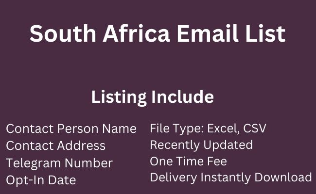 South Africa Email List