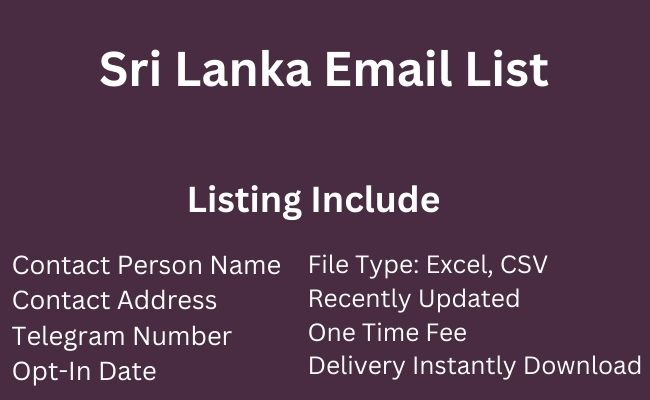 Sri Lanka Email List