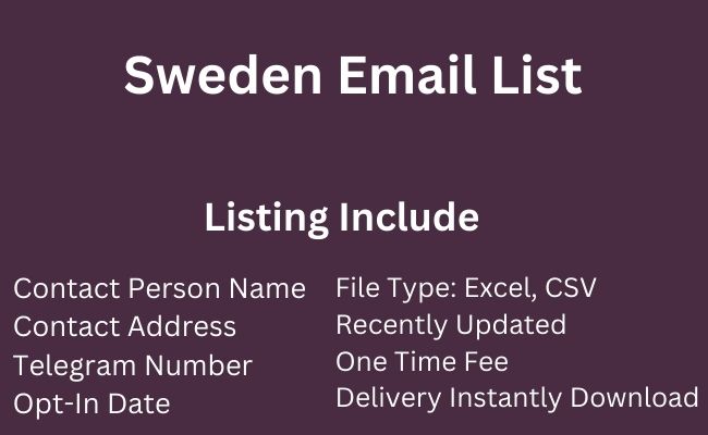 Sweden Email List