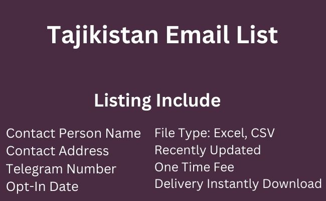 Tajikistan Email List