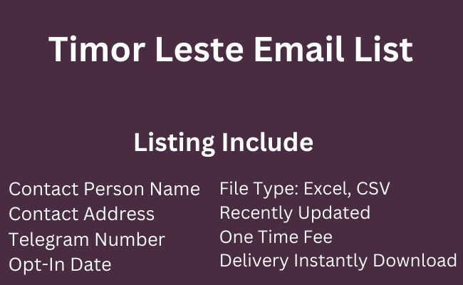 Timor Leste Email List