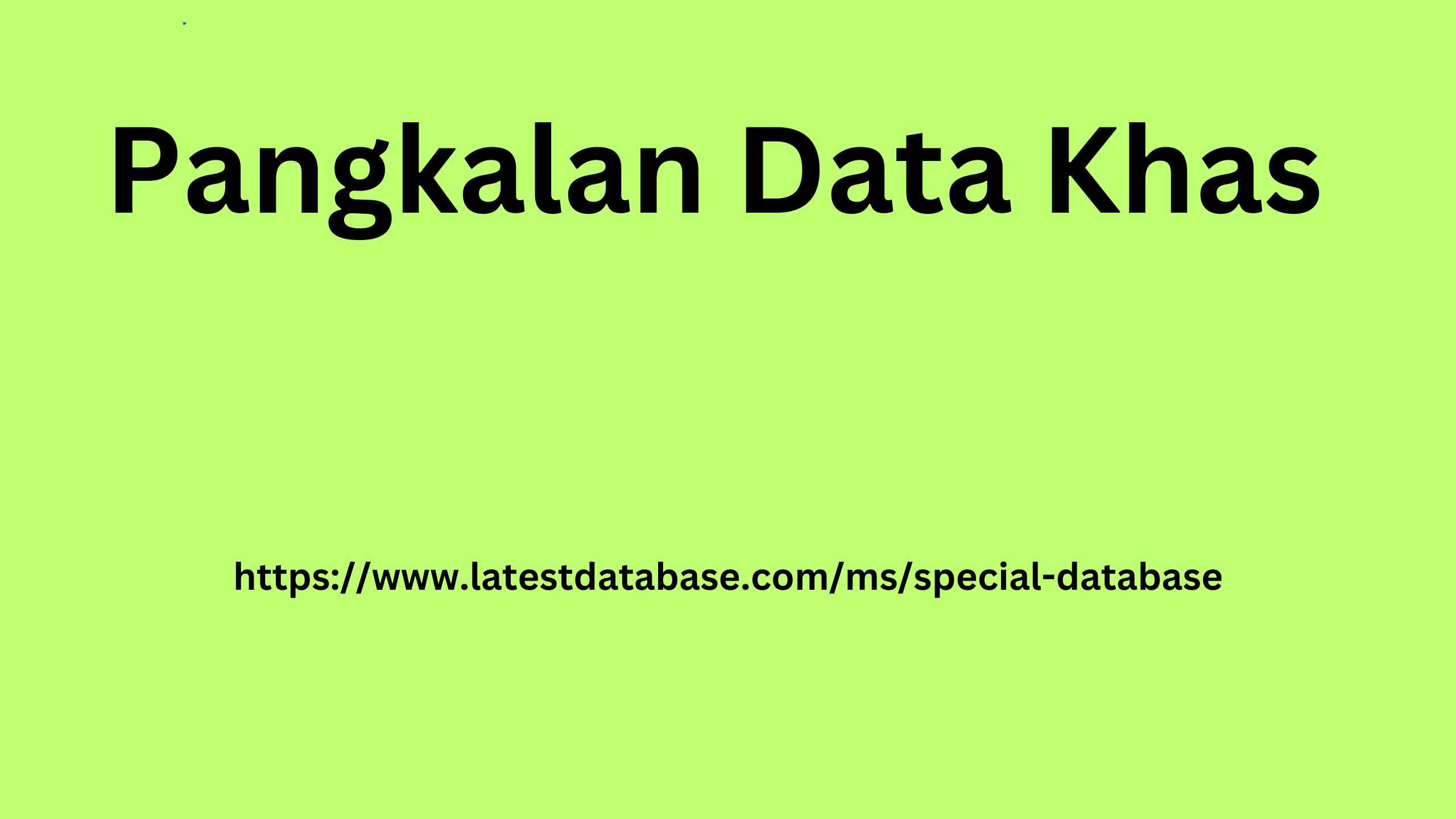 Pangkalan Data Khas 