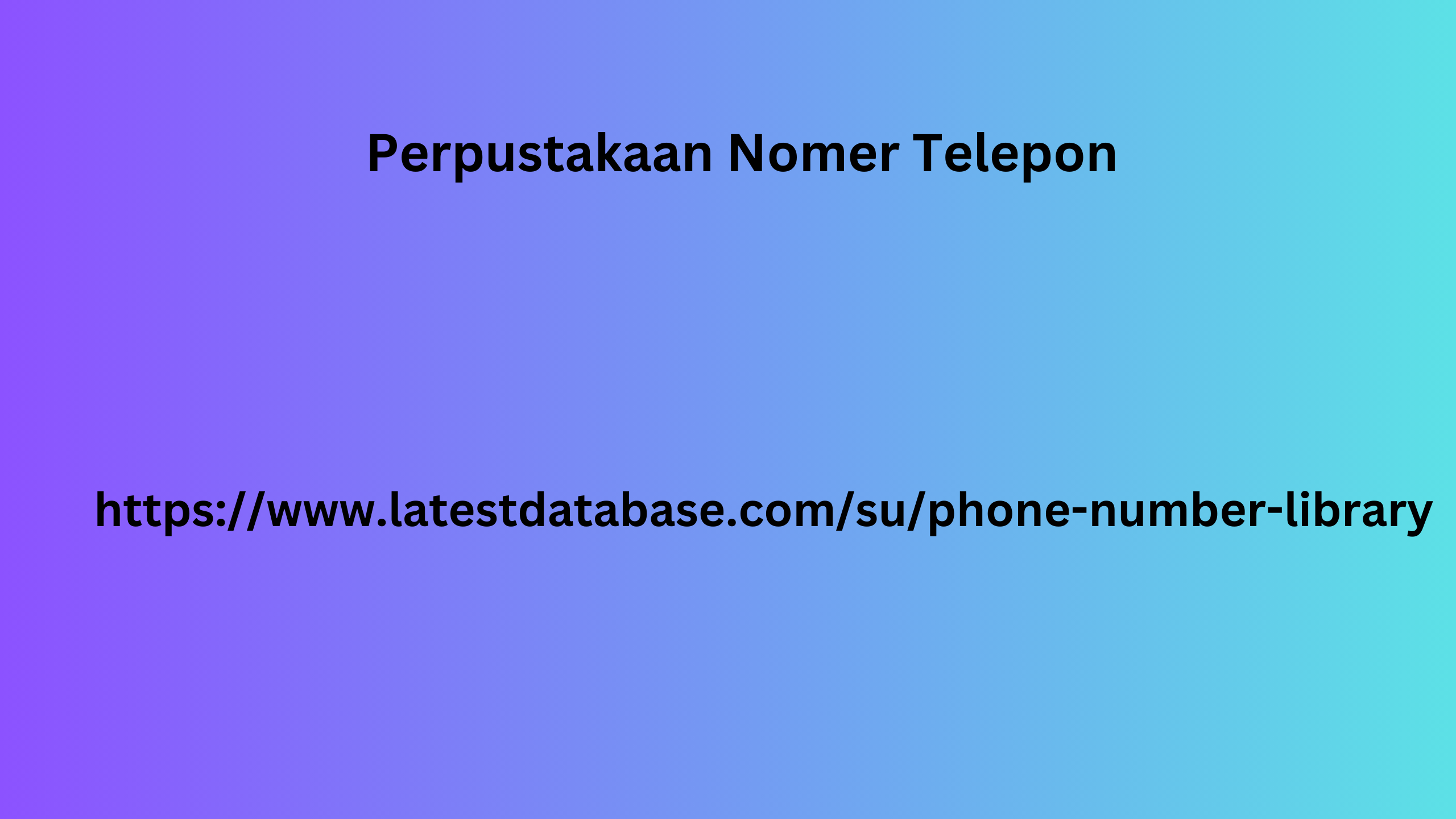 Perpustakaan Nomer Telepon 